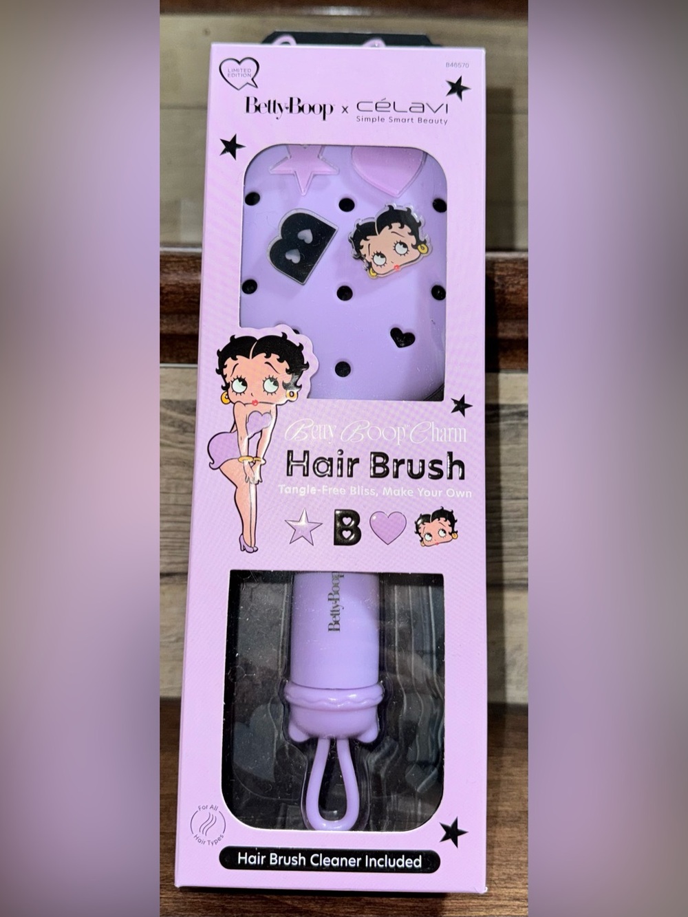 Lilac Betty Boop Charm Hair Brush